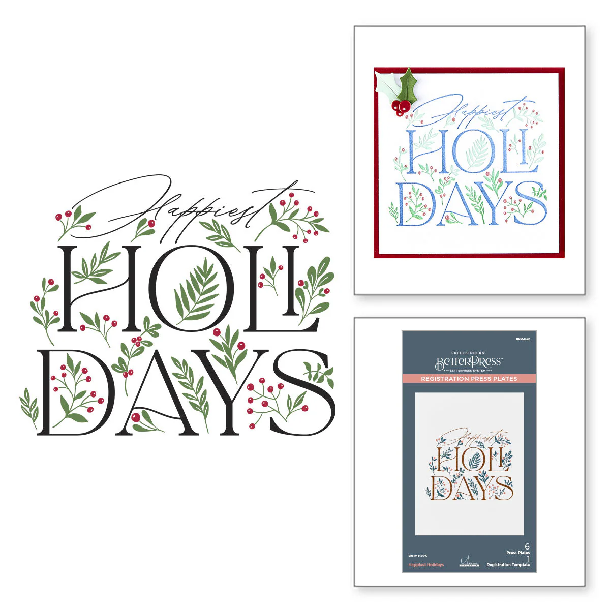 Image of Happiest  Holidays Registration Press Plate Set from the City Holiday Collection by Yana Smakula