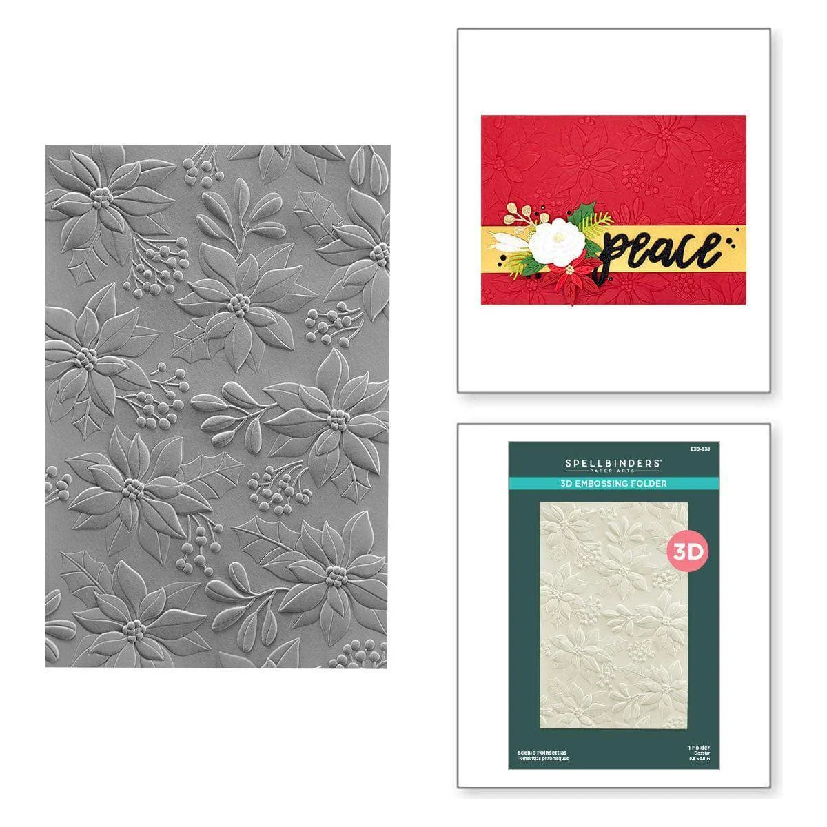 Image of Scenic Poinsettias 3D Embossing Folder