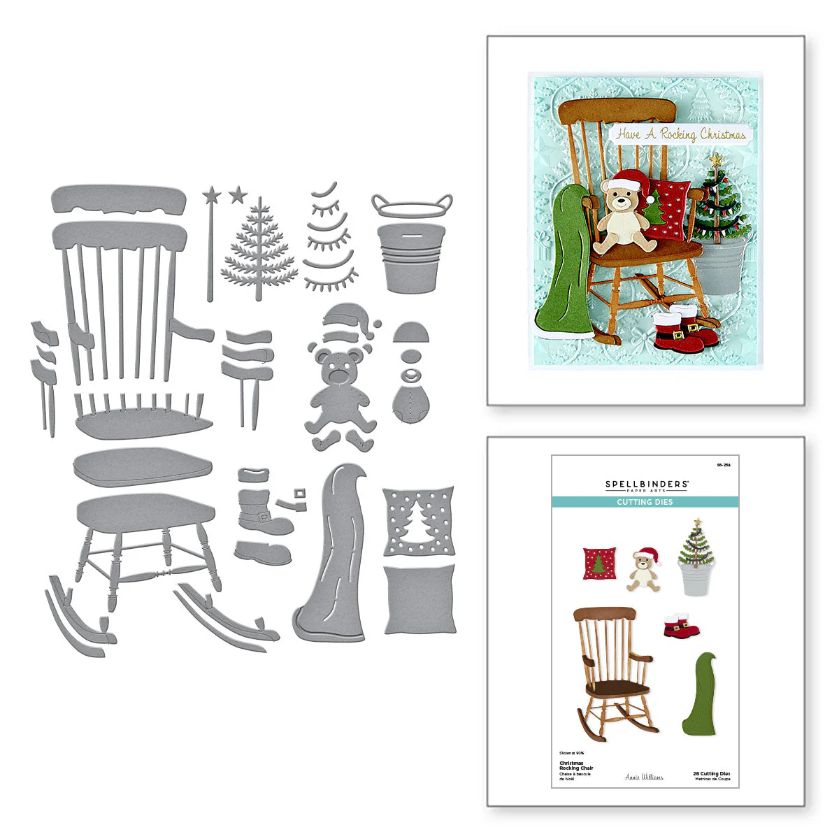 Image of Christmas Rocking Chair Etched Dies from the Country Christmas Collection by Annie Williams