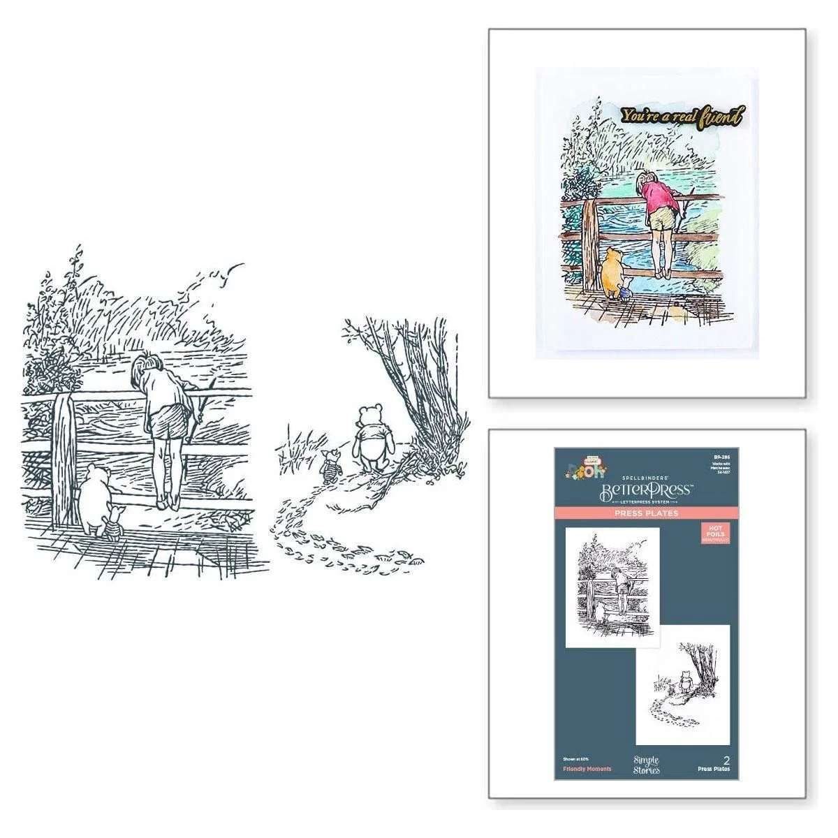 Image of Friendly Moments Press Plates from the Say Cheese Classic Pooh Collection in Collaboration with Simple Stories