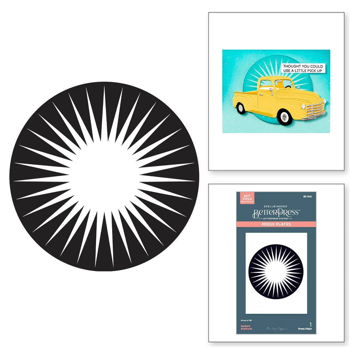 Image of Radiant Starburst BetterPress Plate from the Classic Road Legends Collection by Mindy Eggen