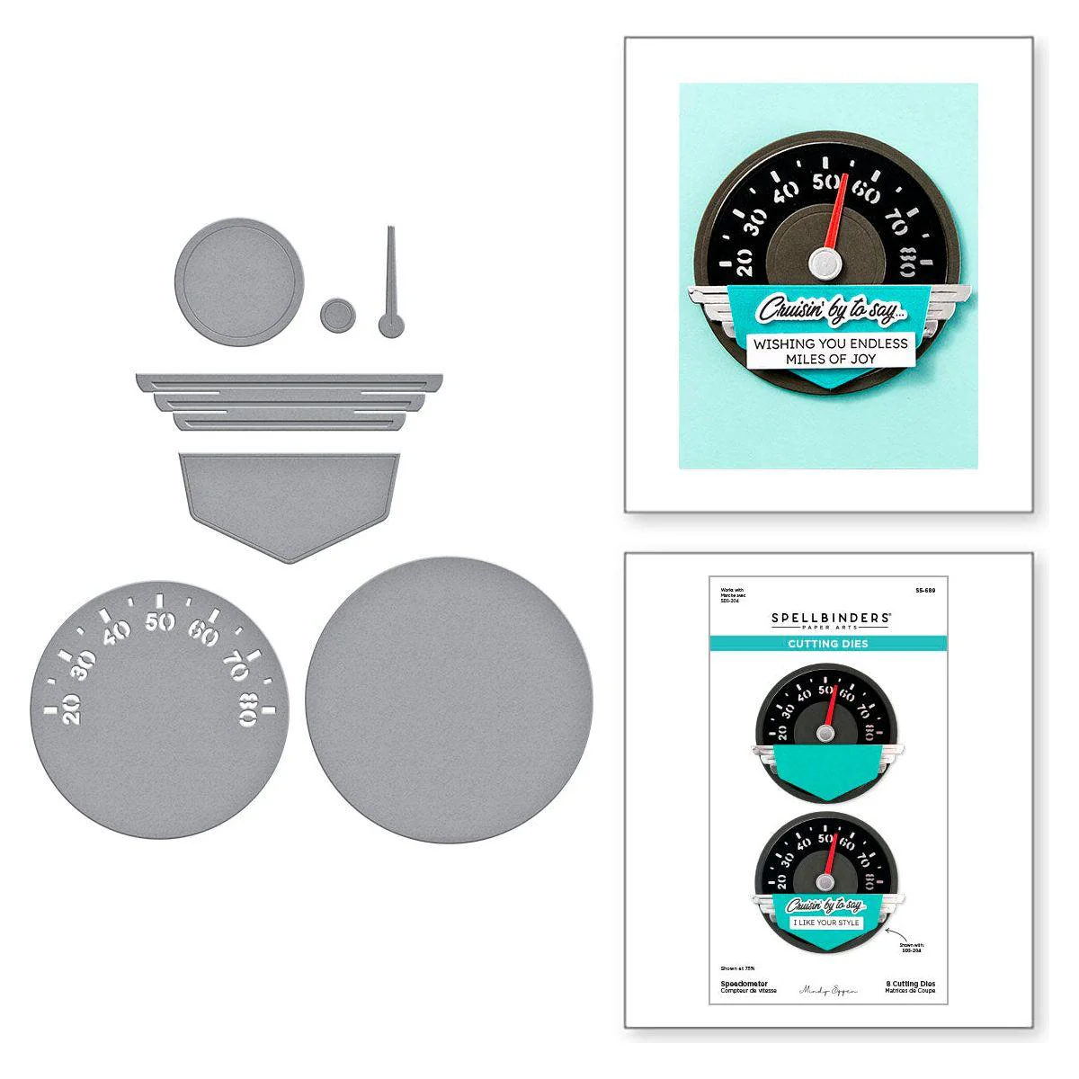 Image of Speedometer Etched Dies from the Classic Road Legends Collection by Mindy Eggen