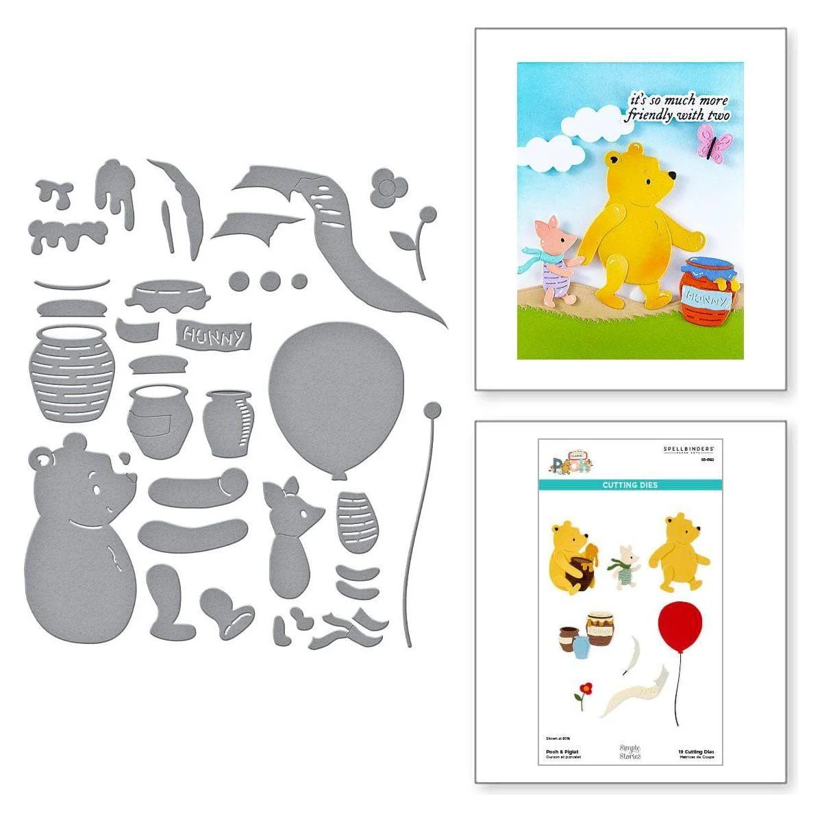 Image of Pooh & Piglet Etched Dies from the Say Cheese Classic Pooh Collection in Collaboration with Simple Stories