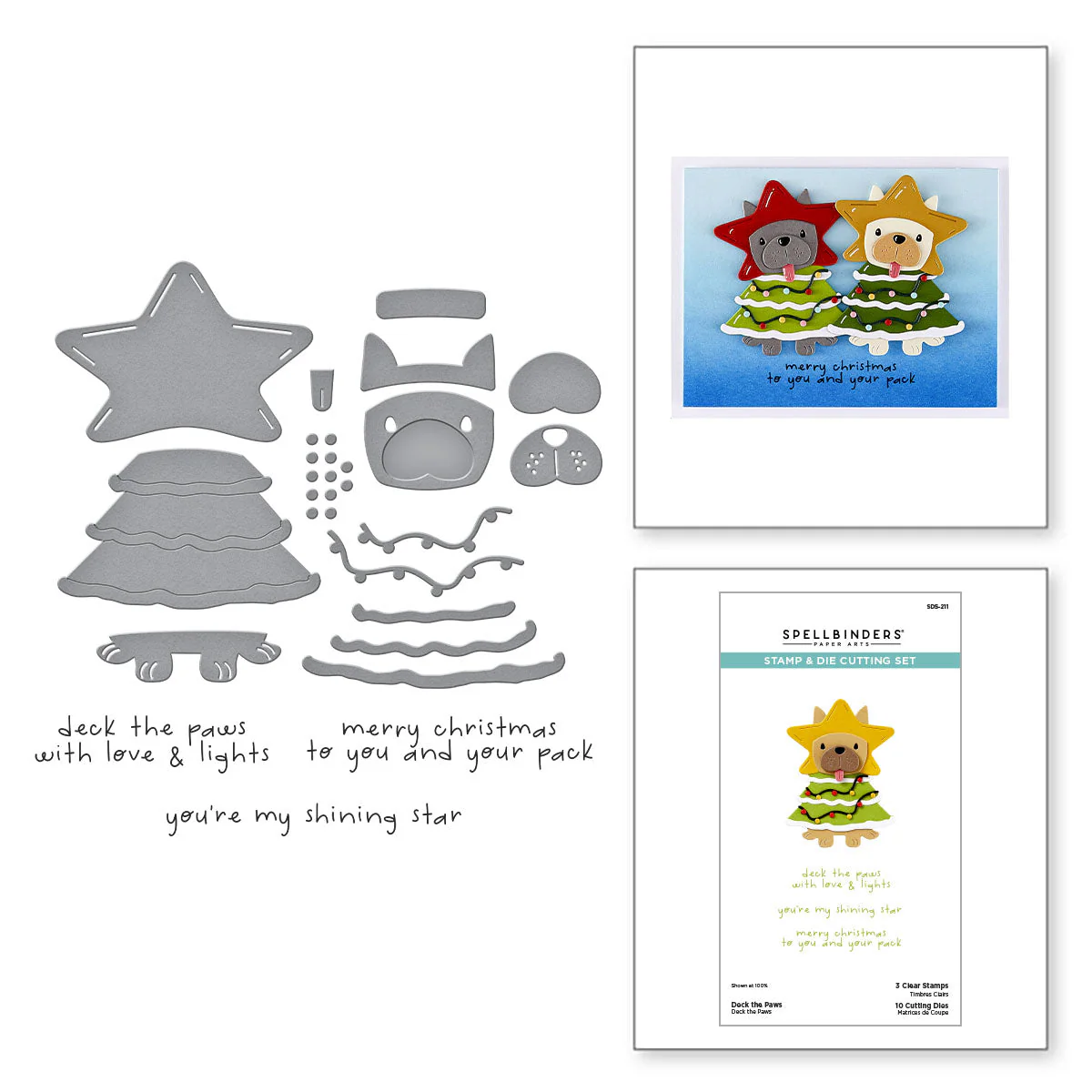 Image of Deck the Paws Clear Stamp & Die Set from the Merry Mischief Collection