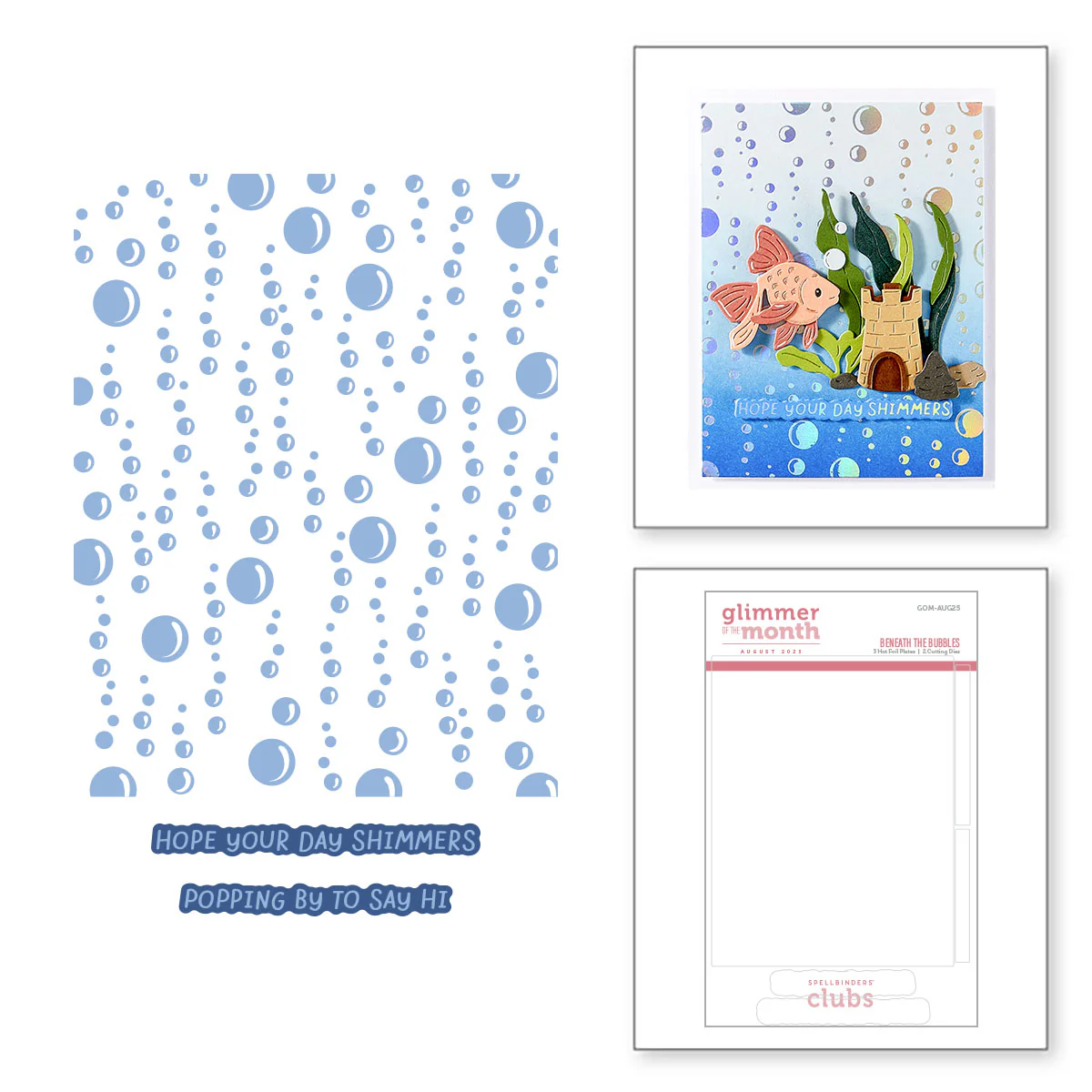 Image of Beneath the Bubbles - Glimmer Hot Foil Kit of the Month (Plates & Die Only)
