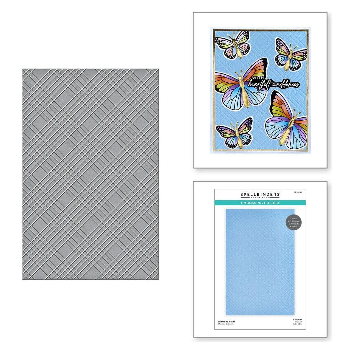 Image of Diamond Plaid Embossing Folder from the Celebrate You Collection