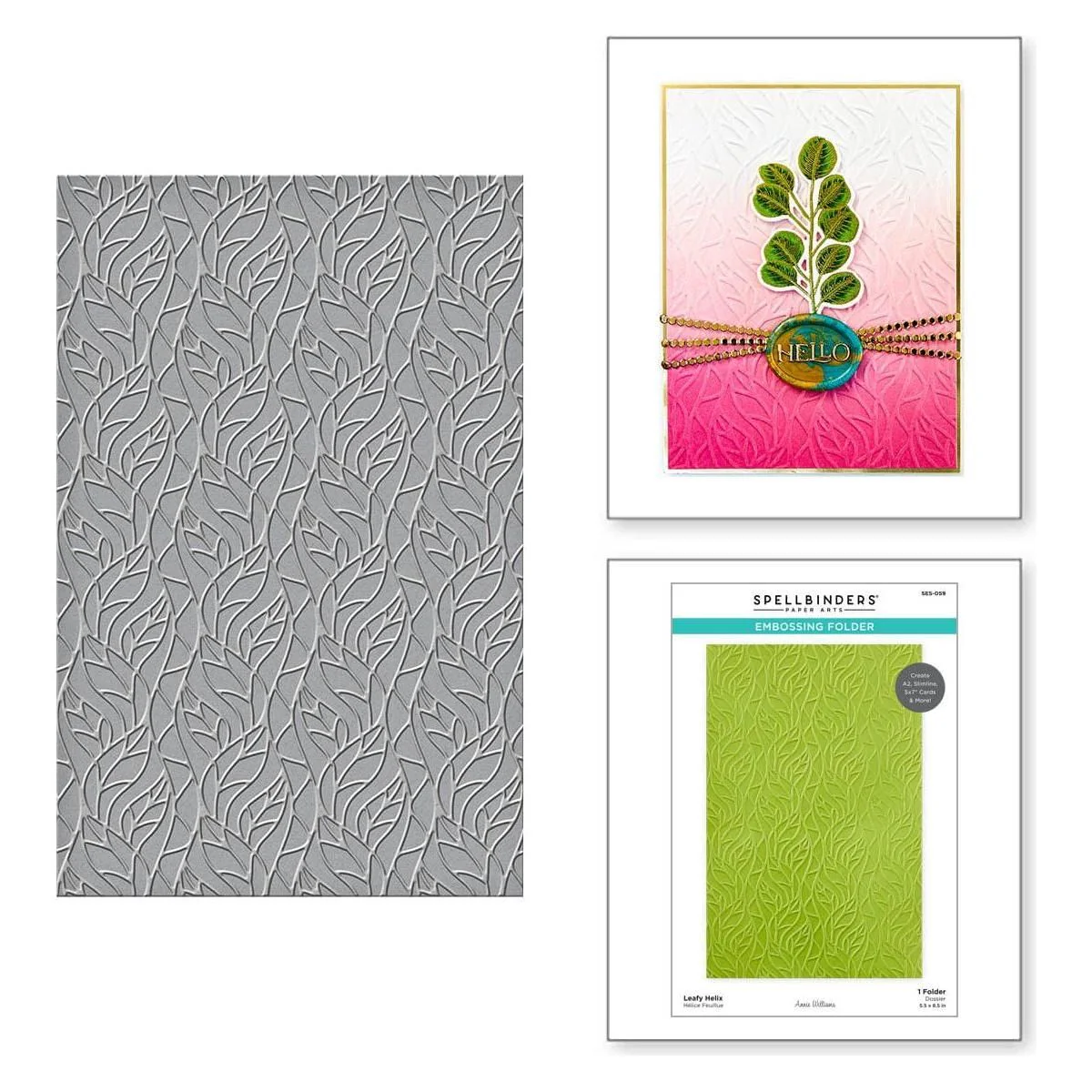 Image of Leafy Helix Embossing Folder from the Propagation Garden Collection by Annie Williams