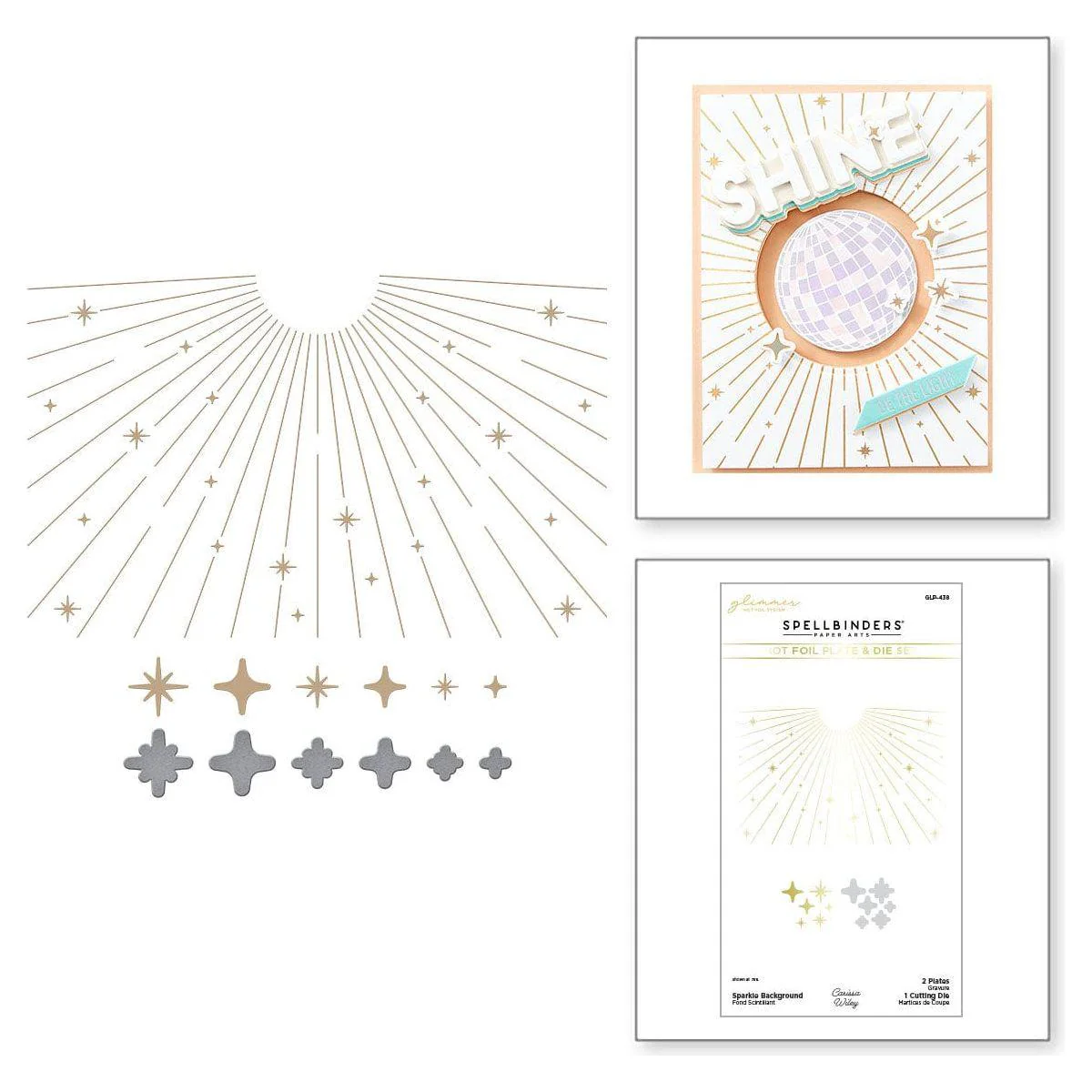 Image of Sparkle Background Glimmer Hot Foil Plate & Die Set from the Shine Bright Collection by Carissa Wiley