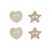 Image of Hearts & Stars Wooden Buttons
