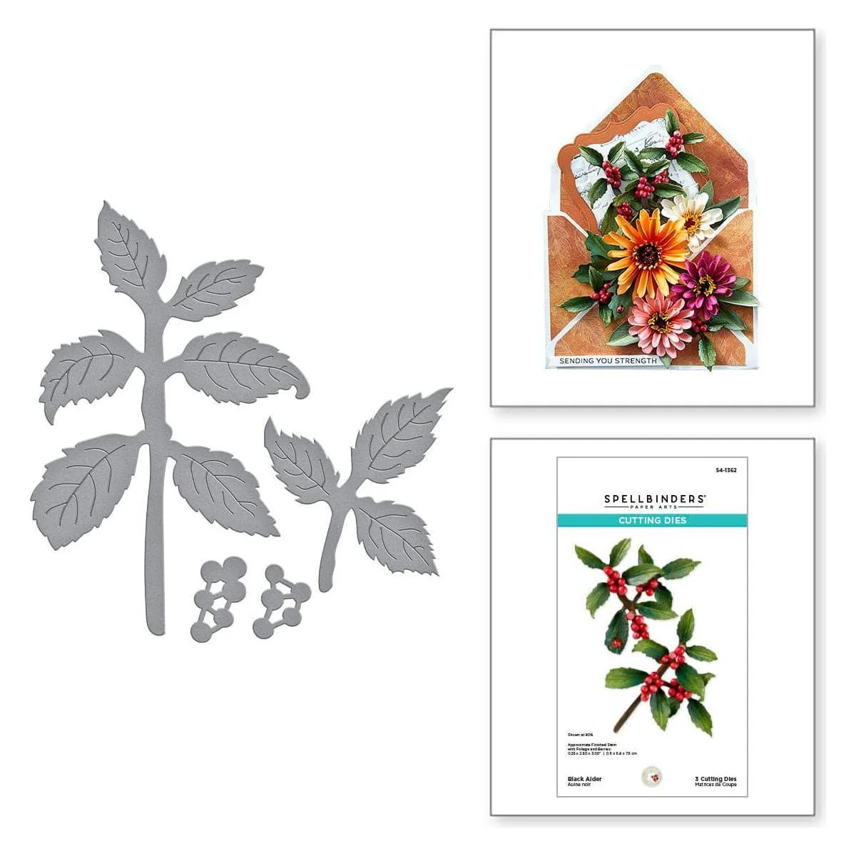 Image of Black Alder Etched Dies from the Winter's Grace Garden Collection by Susan Tierney-Cockburn