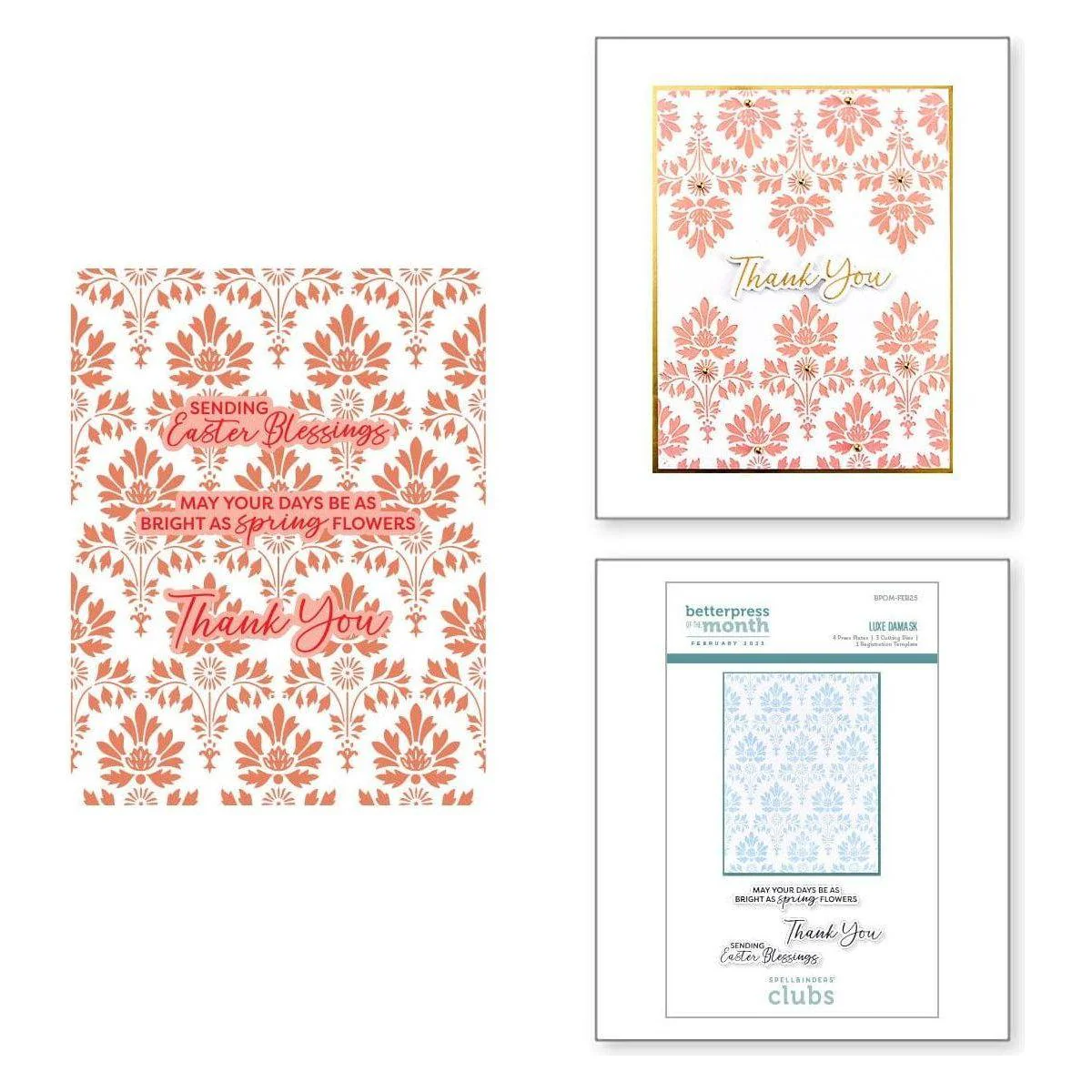 Image of Luxe Damask -  BetterPress Plate of the Month