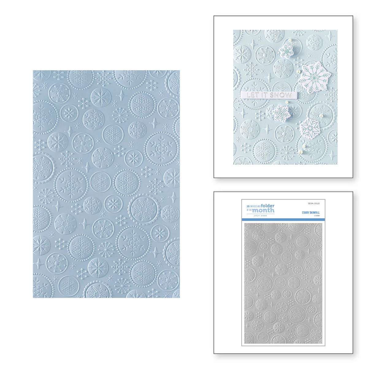 Image of Starry Snowfall - 3D Embossing Folder of the Month