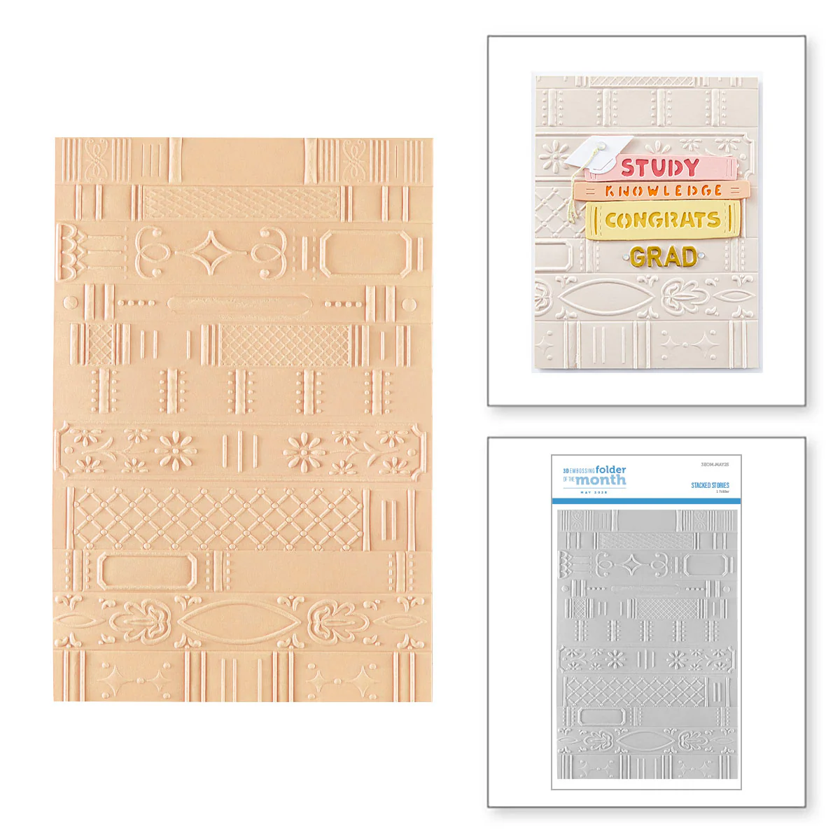 Image of Stacked Stories -  3D Embossing Folder of the Month