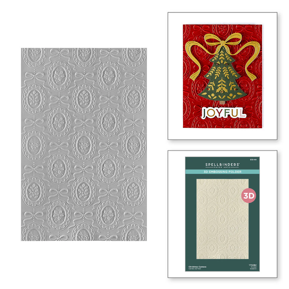Image of Christmas Cameos 3D Embossing Folder from the Merry Moments Collection