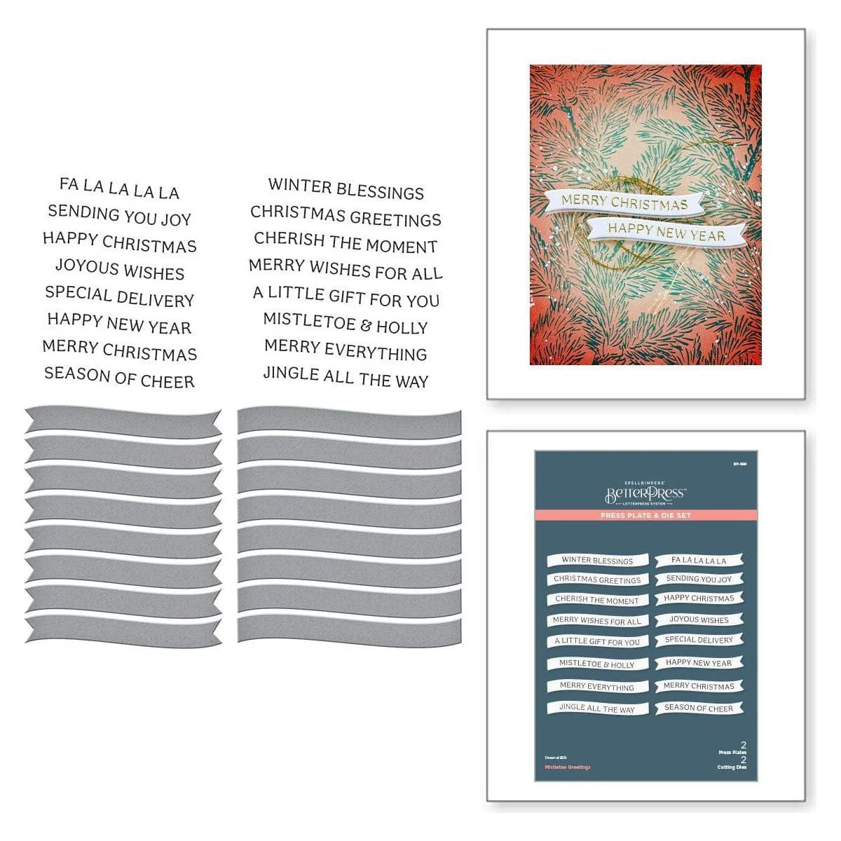 Image of Mistletoe Greetings Press Plate & Die Set from the Home for the Holidays Collection