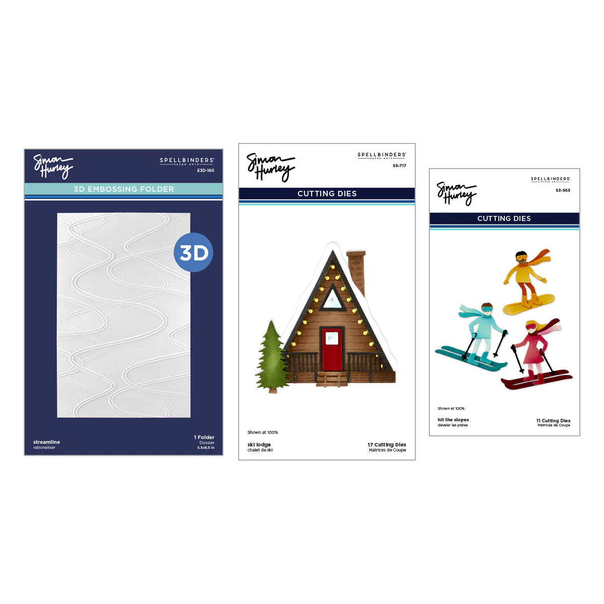 Image of Ski-son's Greetings Dies and 3D Folder Bundle by Simon Hurley