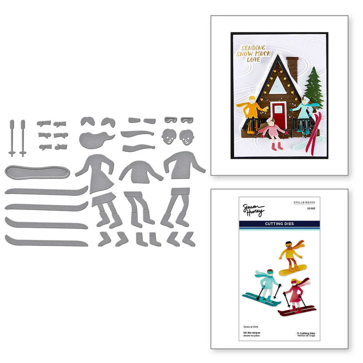 Image of Hit the Slopes Etched Dies from the Ski-son's Greetings Collection by Simon Hurley