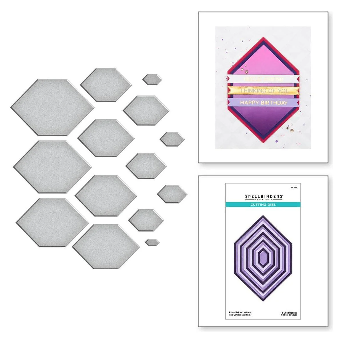 Image of Essential Hexi-Gems Etched Dies from the Hexi-Gems Collection