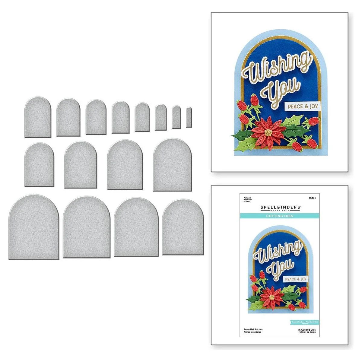 Image of Essential Arches Etched Dies from the Glimmer Greetings Collection