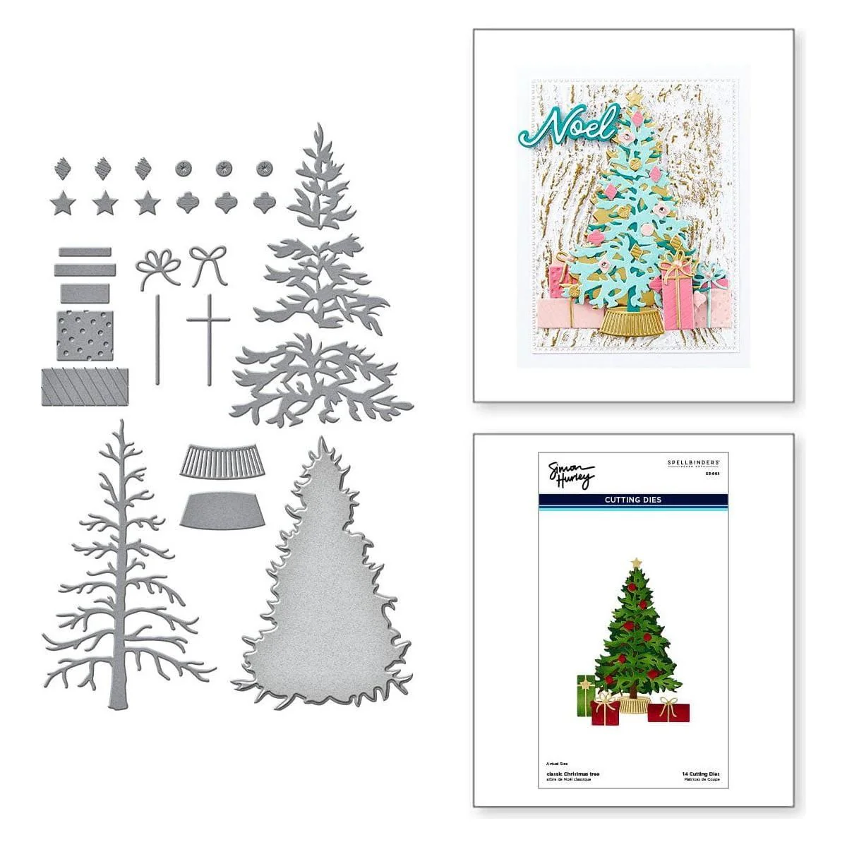 Image of Classic Christmas Tree Etched Dies from the Timeless Trees Collection by Simon Hurley