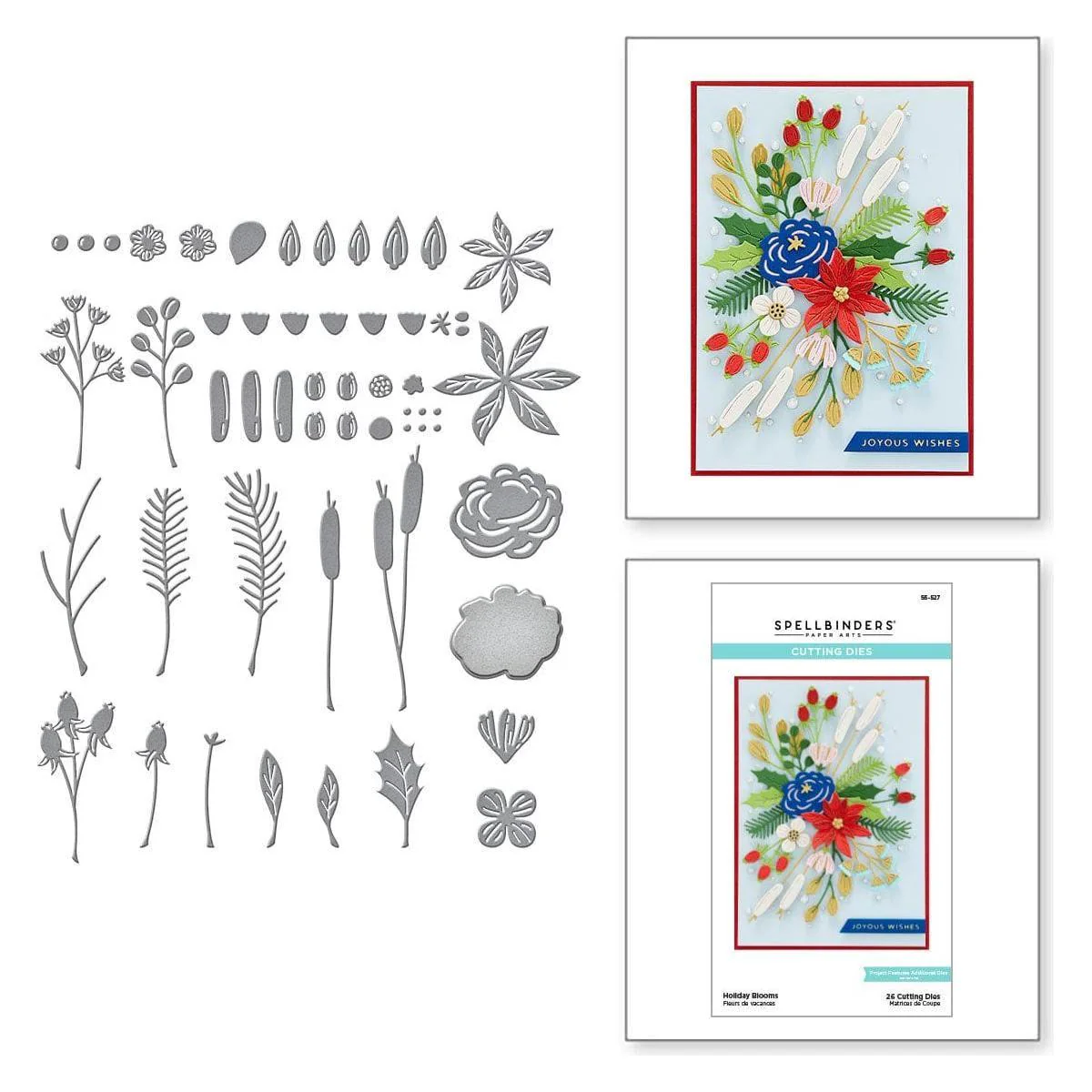 Image of Holiday Blooms Etched Dies from the Celebrate the Season Collection