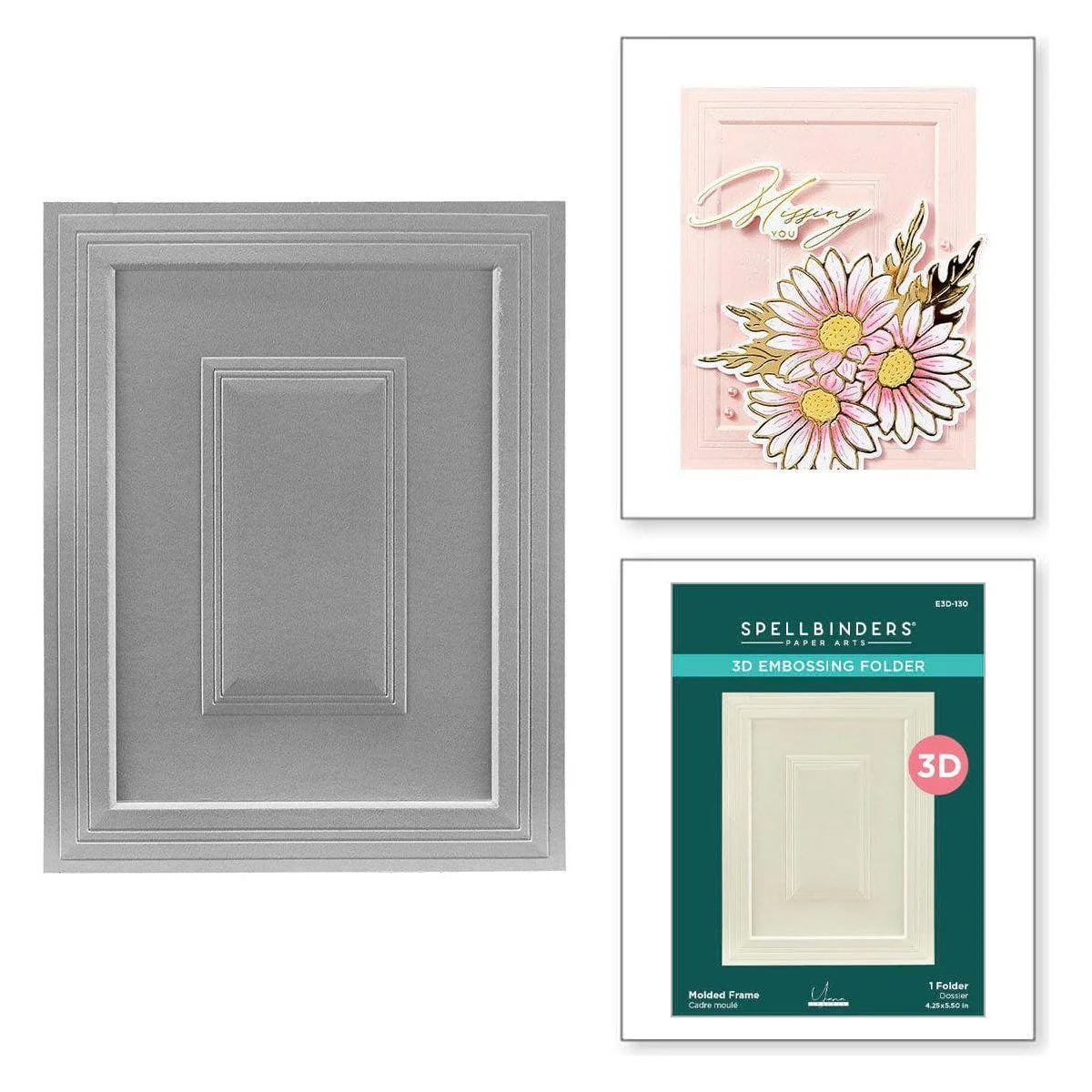 Image of Molded Frame 3D Embossing Folder from the Yana's Daisies Collection by Yana Smakula