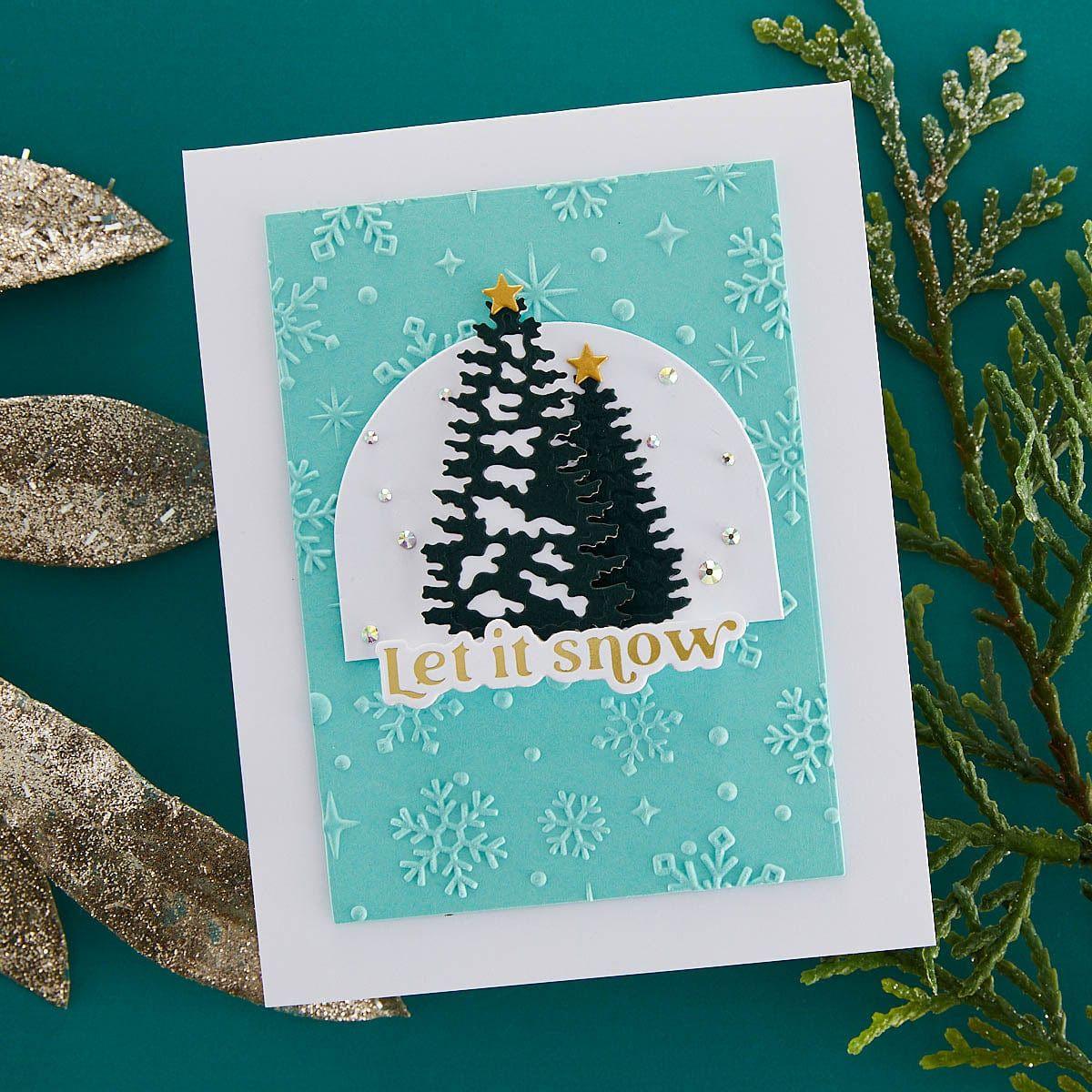 Image of Sparkling Snow 3D Embossing Folder from the Simon's Snow Globes Collection by Simon Hurley