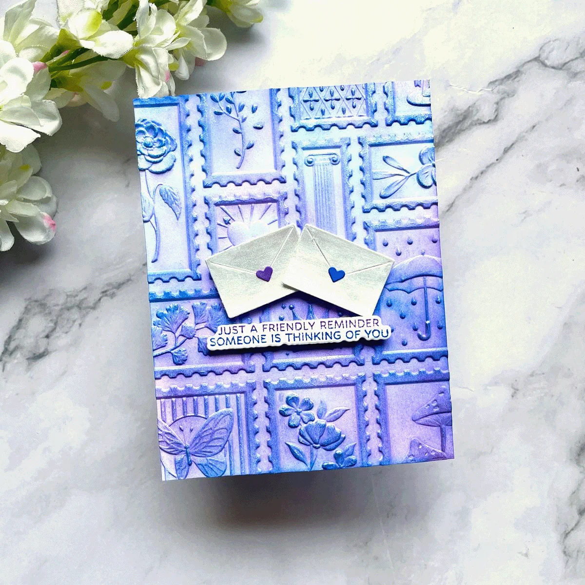 Image of Postage Mosaic -  3D Embossing Folder of the Month