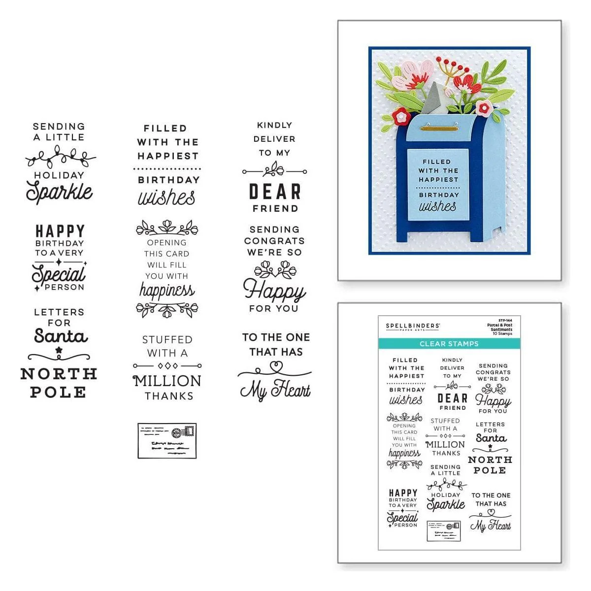 Image of Parcel & Post Sentiments Clear Stamp Set from the Parcel & Post Collection
