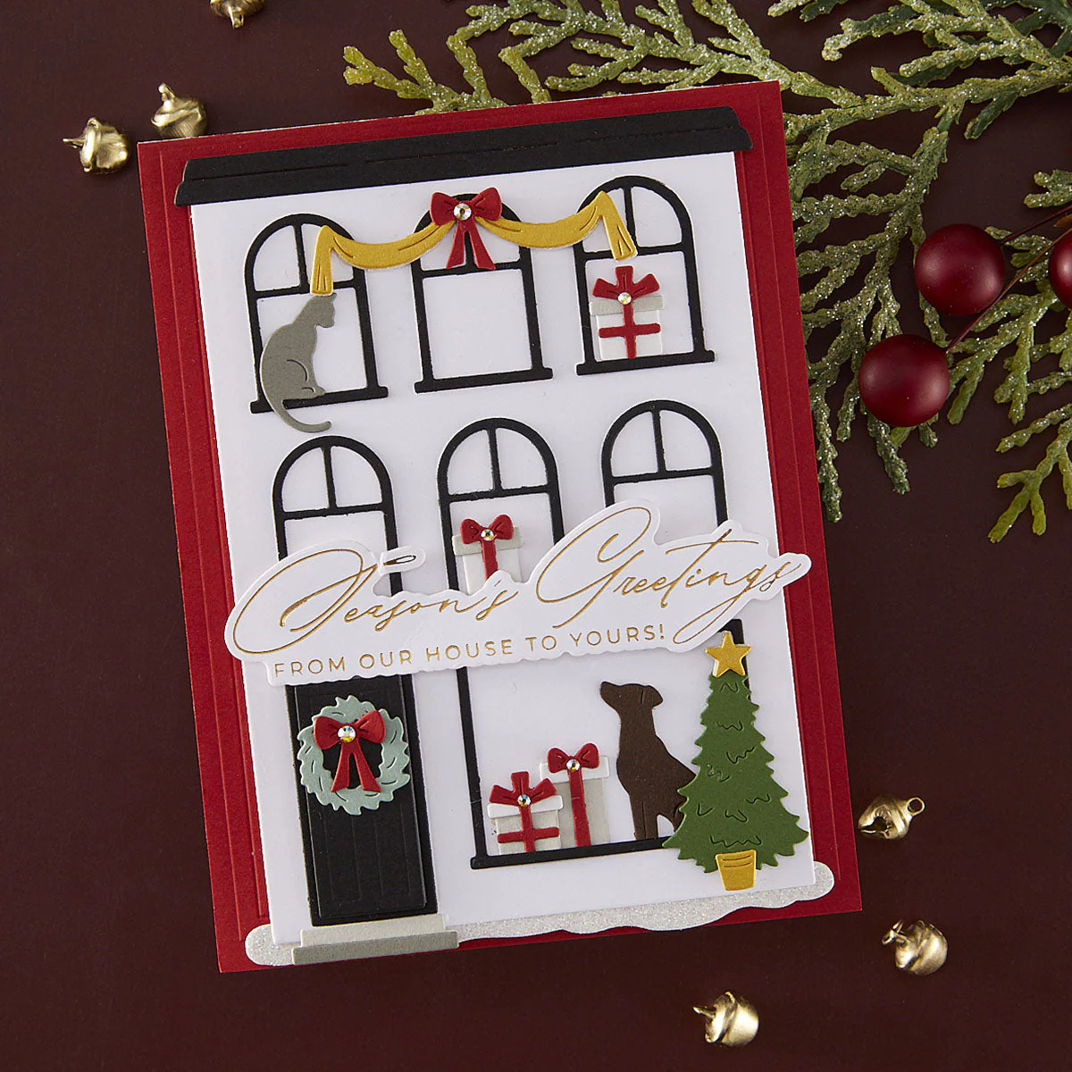 Image of Christmas Cheer Sentiments BetterPress Plate & Die Set by Yana Smakula