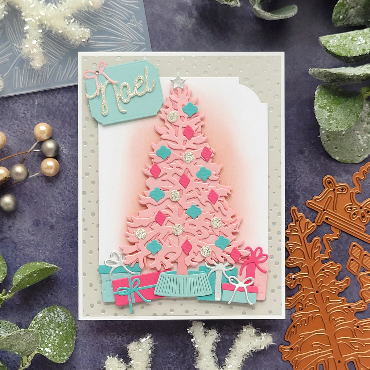 Image of Classic Christmas Tree Etched Dies by Simon Hurley