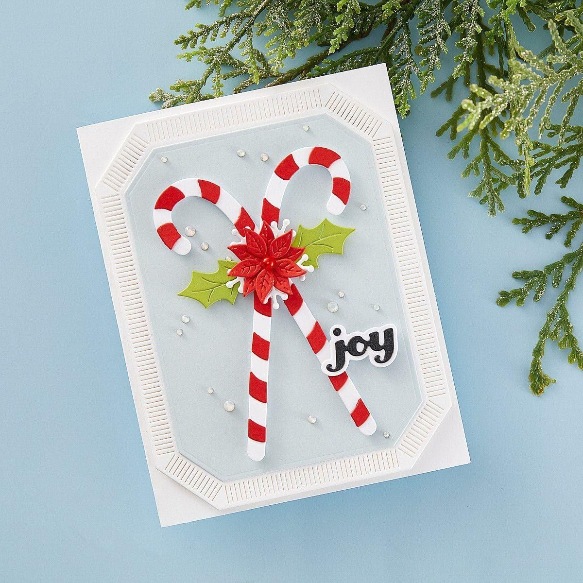 Image of Candy Canes and Holly Etched Dies
