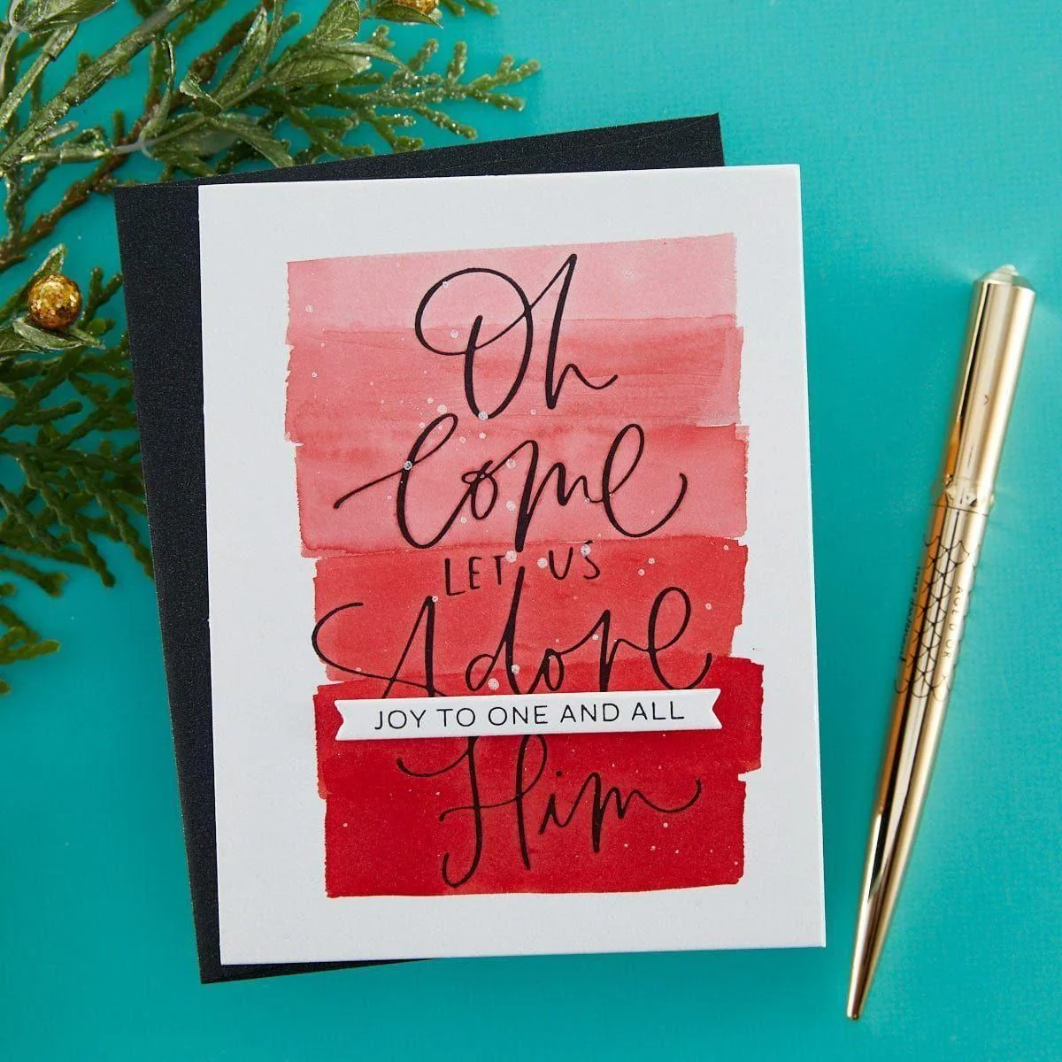 Image of Merry & Bright Sentiment Strips Press Plate & Die Set