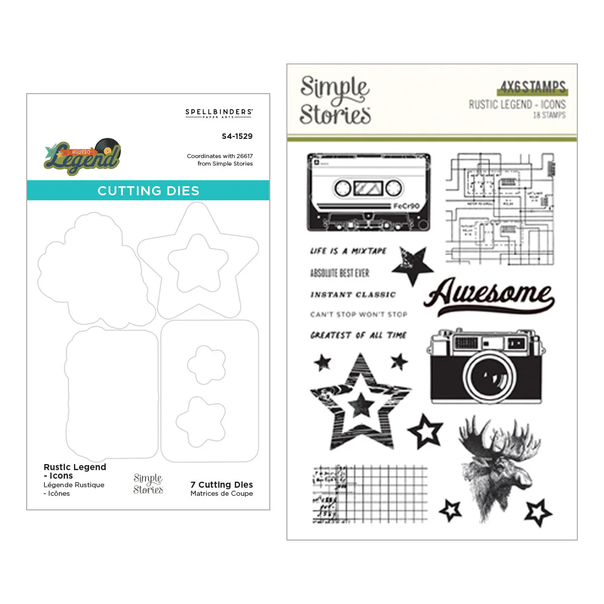 Image of Rustic Legend Icons Stamp & Die Bundle with Simple Stories