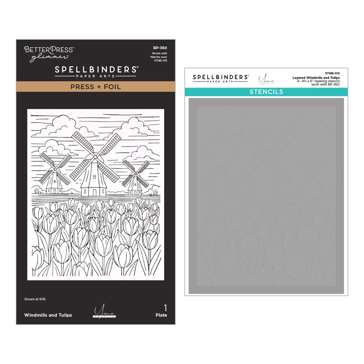 Image of Windmills and Tulips Press + Foil Plate and Stencil Bundle by Yana Smakula