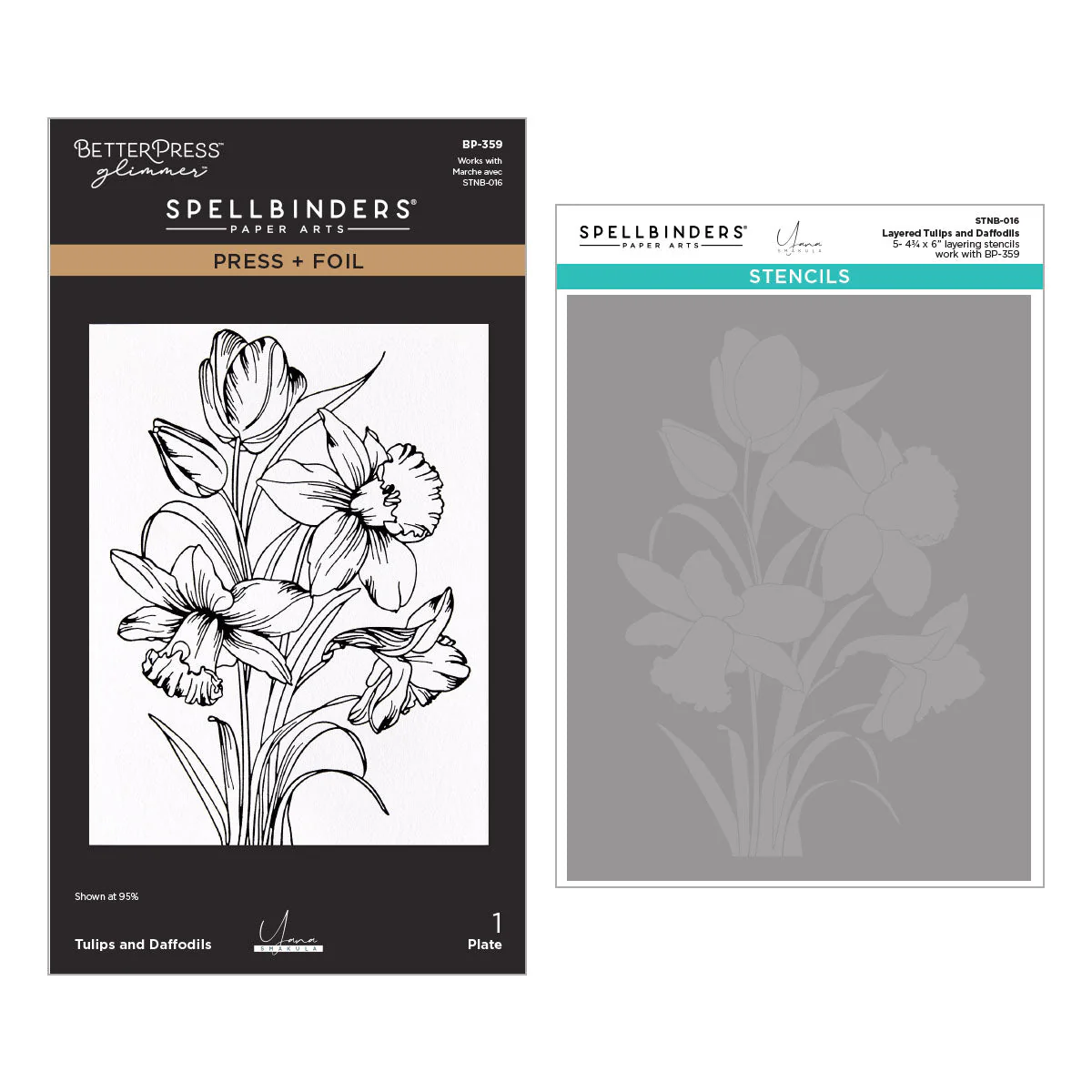 Image of Tulips and Daffodils Press + Foil Plate and Stencil Bundle by Yana Smakula