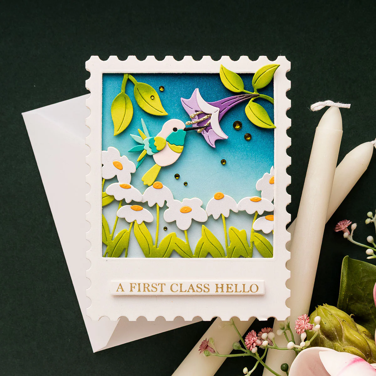 Image of Hummingbirds Delight - Large Die of the Month