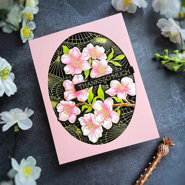 Image of Cherry Blossoms BetterPress Plate & Die Set by Alex Syberia Designs