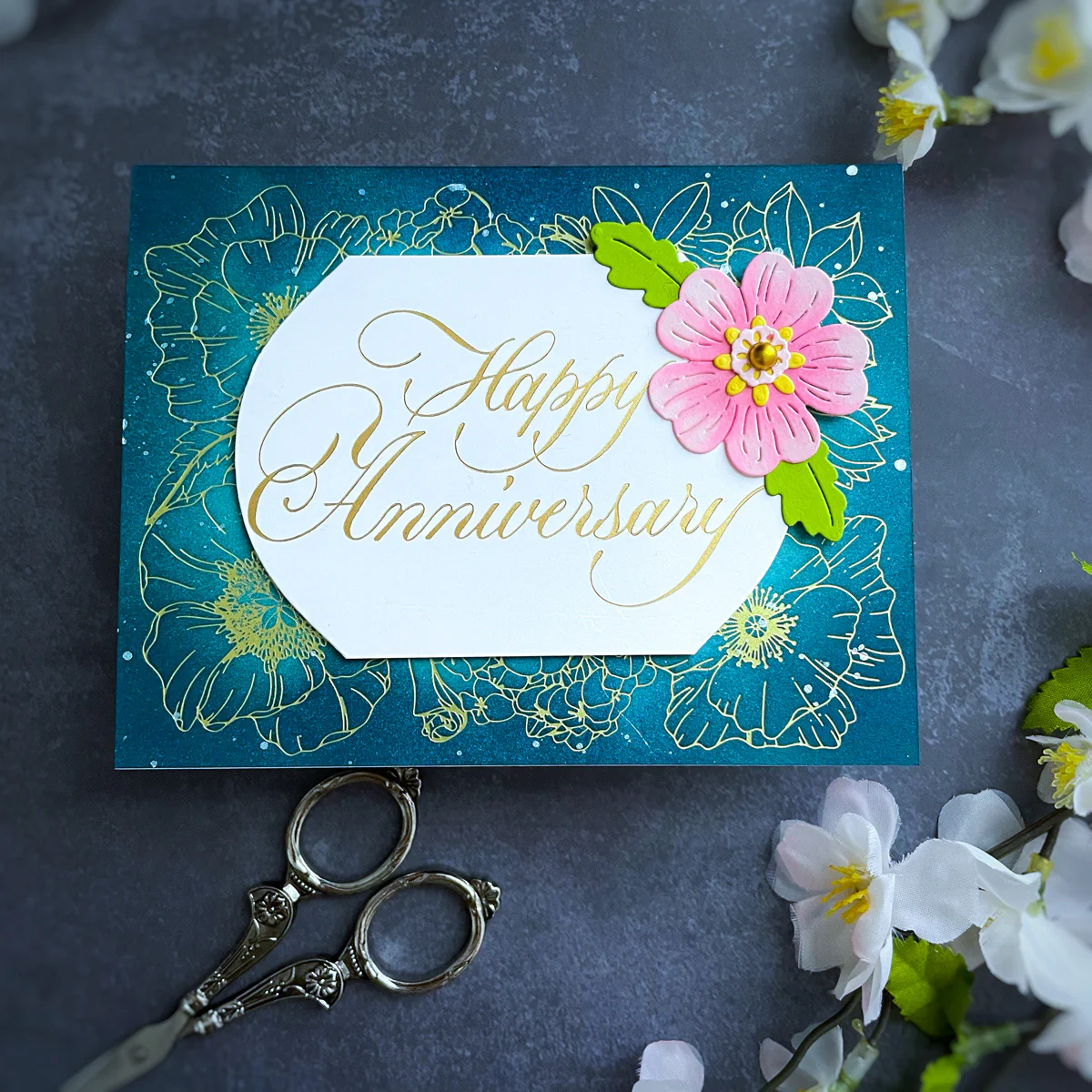 Image of Copperplate Happy Anniversary BetterPress Plate by Paul Antonio