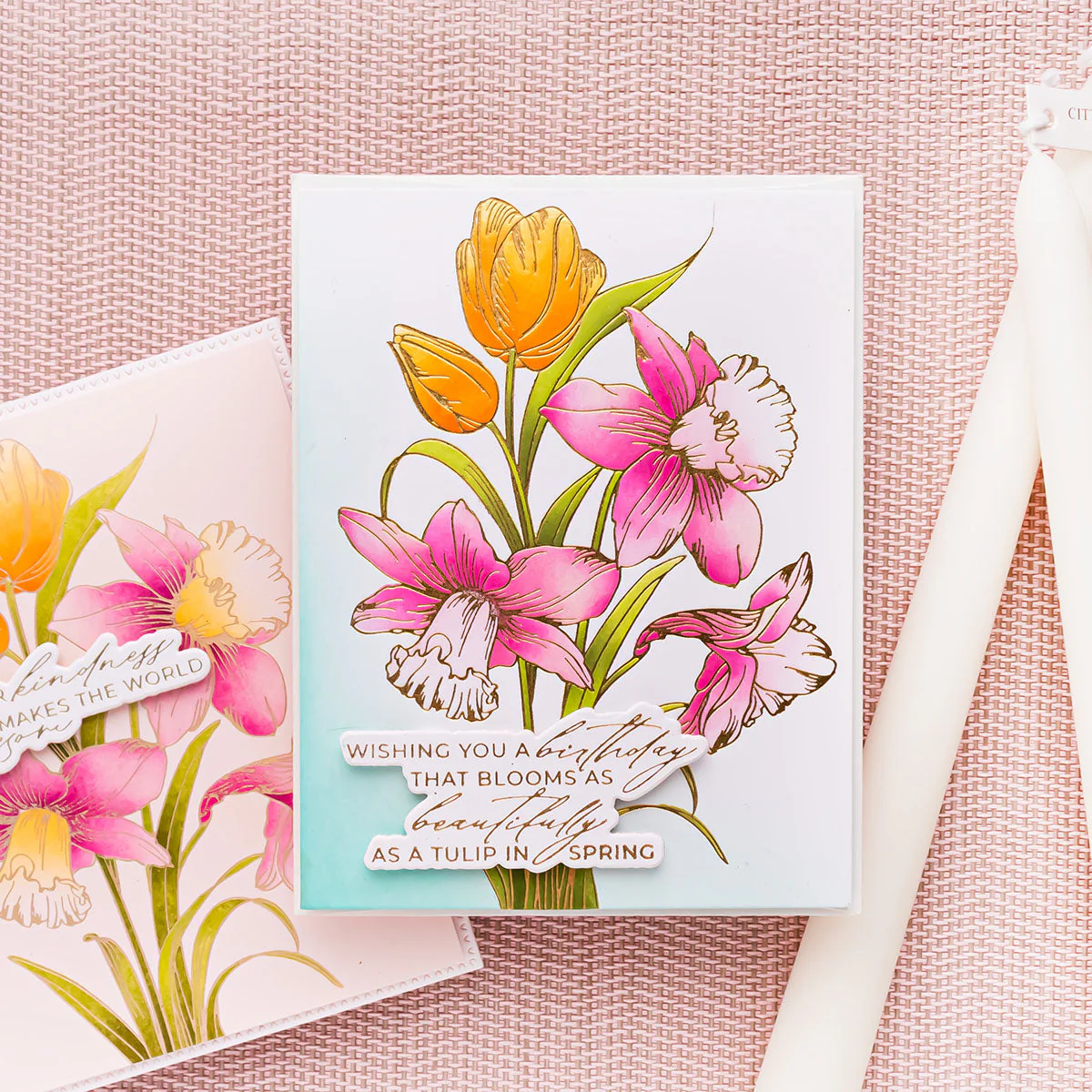 Image of Bouquet of Hugs Sentiments Press + Foil Plate & Die Set by Yana Smakula