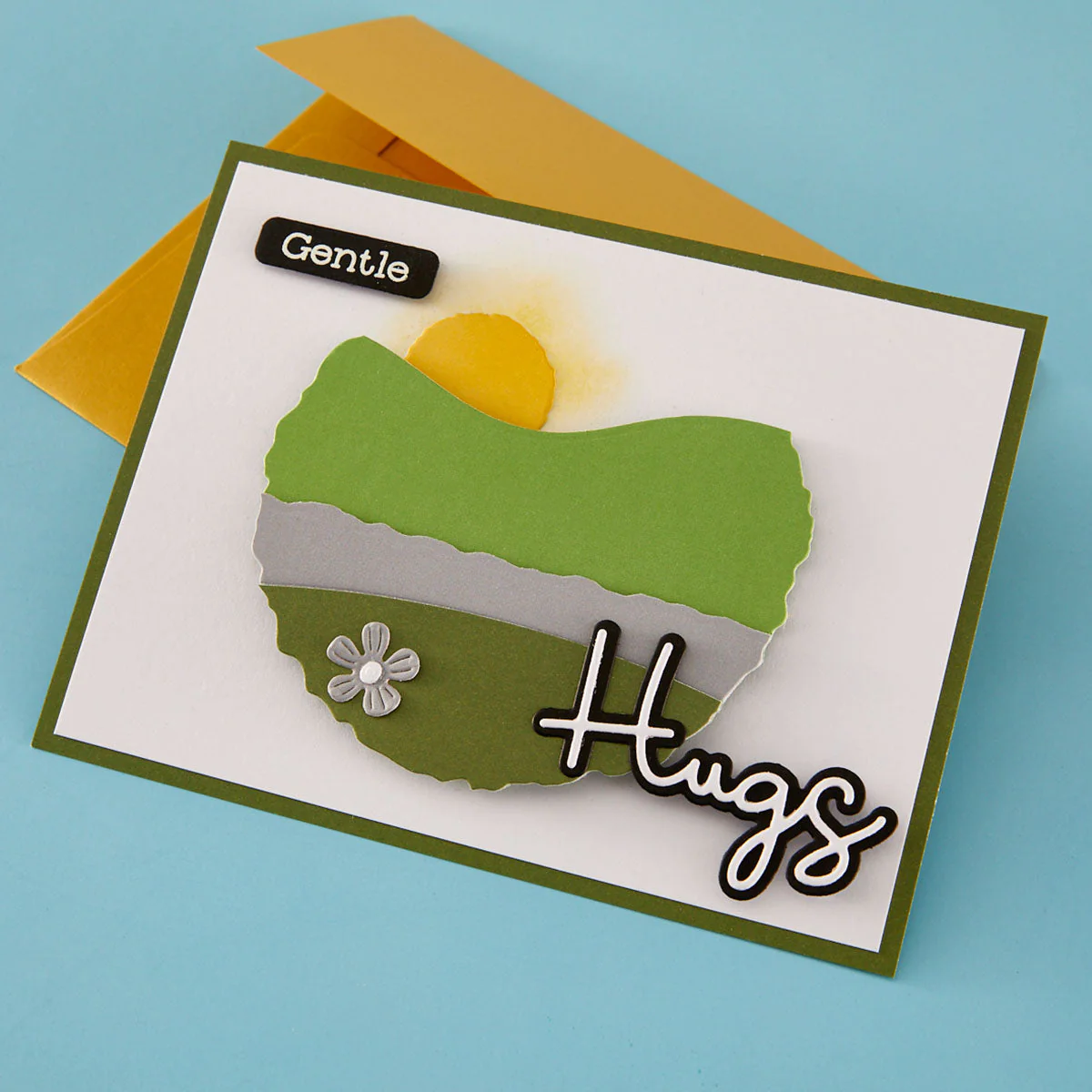 Image of Love and Hugs Sentiments Clear Stamp & Die Set by Lisa Horton