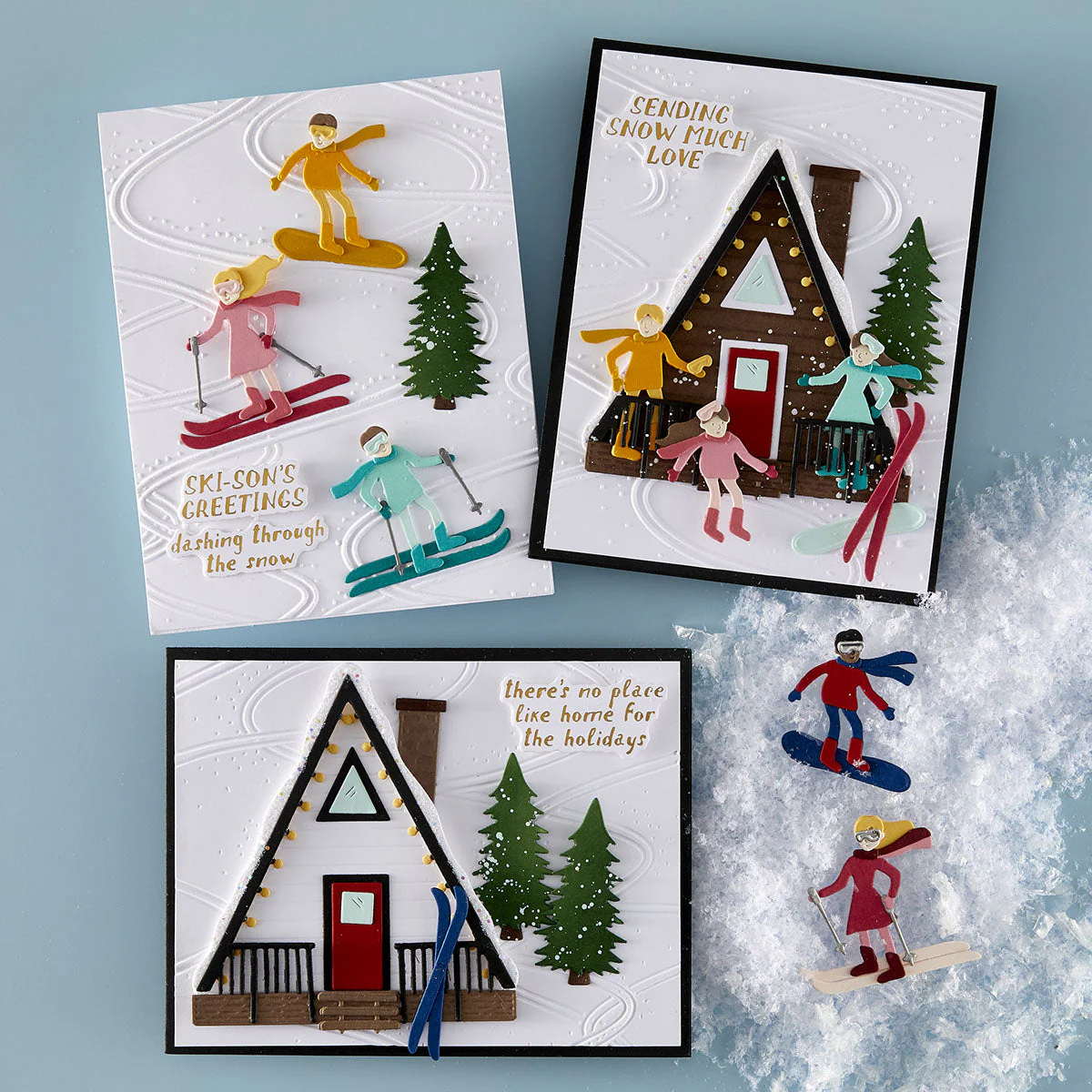Image of Ski-son's Greetings Sentiments BetterPress Plate & Die Set by Simon Hurley