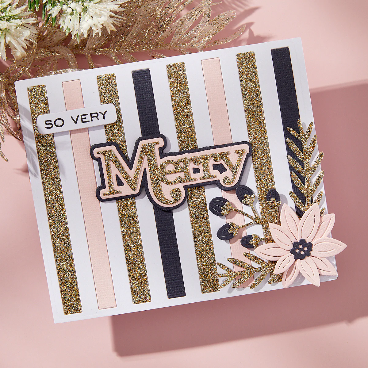 Image of Merry Sentiments Clear Stamp & Die Set by Lisa Horton
