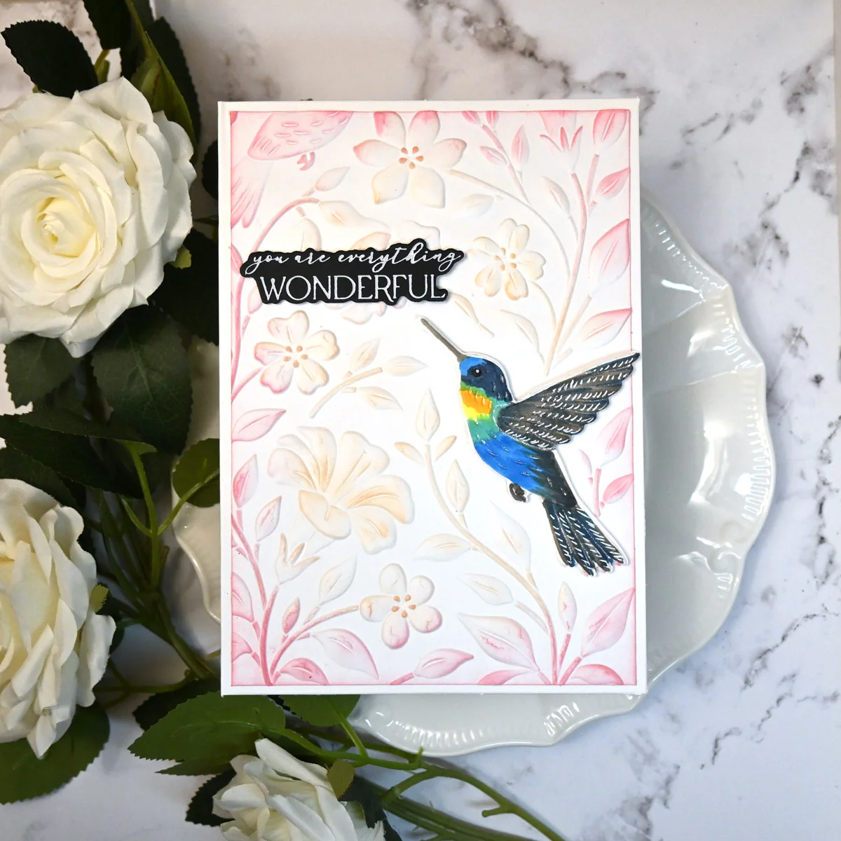 Image of Hummingbird Garden 3D Embossing Folder & Die Set by Simon Hurley