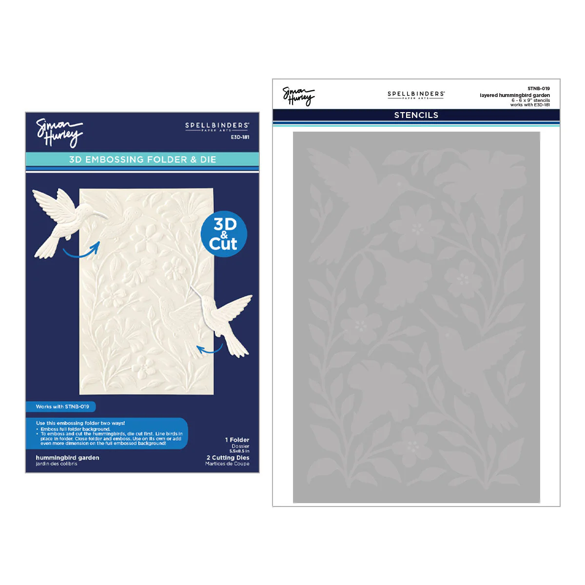 Image of Hummingbird Garden 3D Folder and Stencil Bundle by Simon Hurley