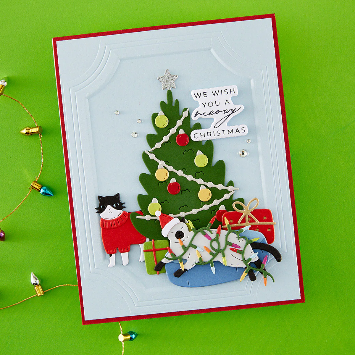 Image of Christmas Cats Accessories Etched Dies by Yana Smakula