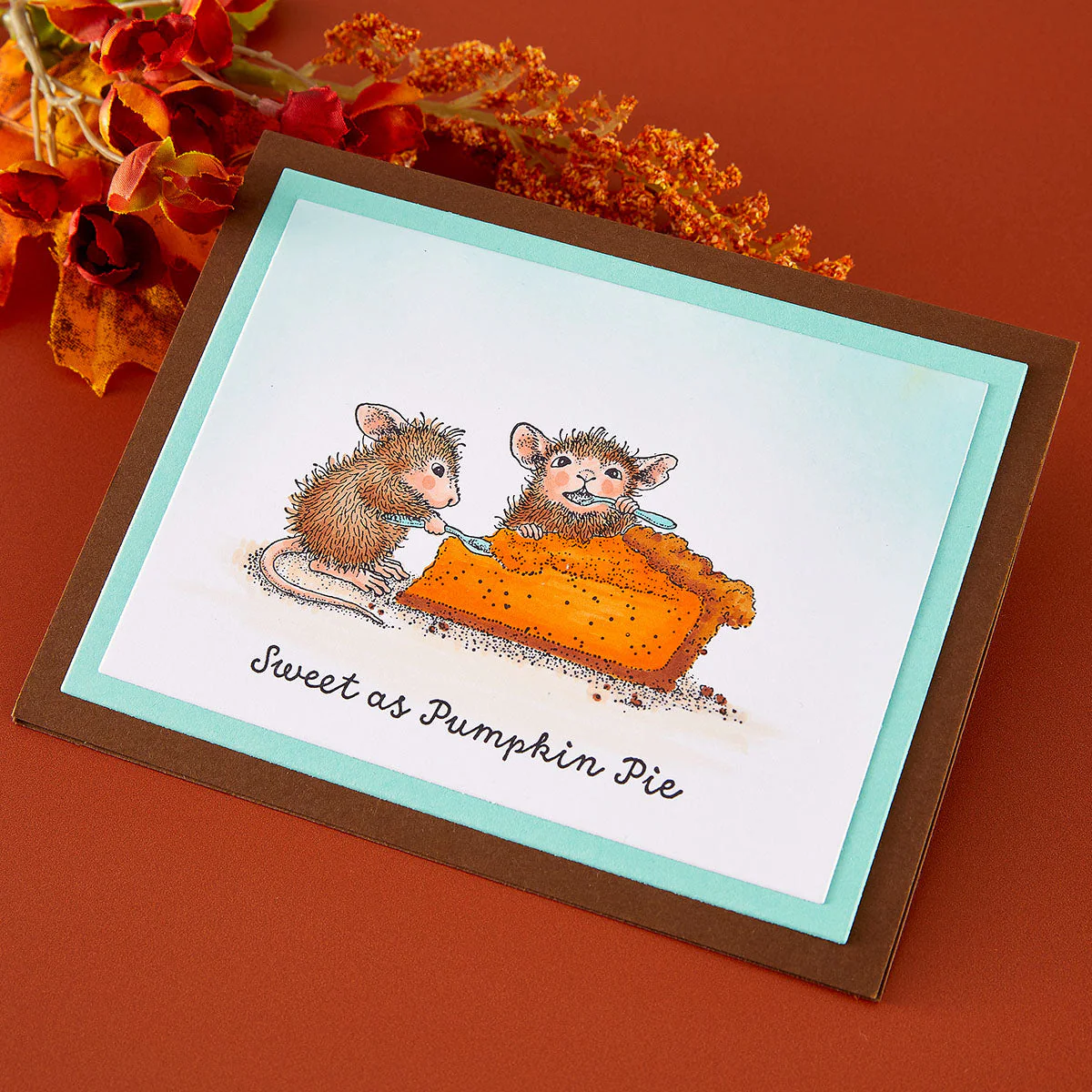 Image of House-Mouse Sweet as Pumpkin Pie Cling Rubber Stamp Set
