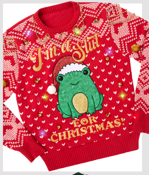 Light-Up Slut for Christmas Frog Christmas Sweater