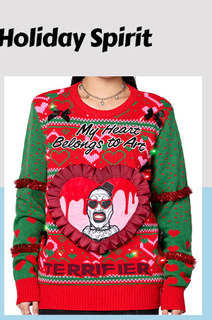 Light-Up My Heart Belongs to Art Christmas Sweater - Terrifier