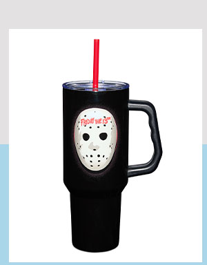 Jason Voorhees Mask Travel Tumbler with Straw - 40 oz. - Friday the 13th